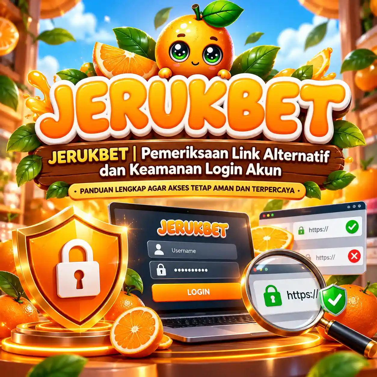 Thumbnail 1 of 3, Poster, JERUKBET | Pemeriksaan Link Alternatif dan Keamanan Login Akun designed and sold by JERUKBET.